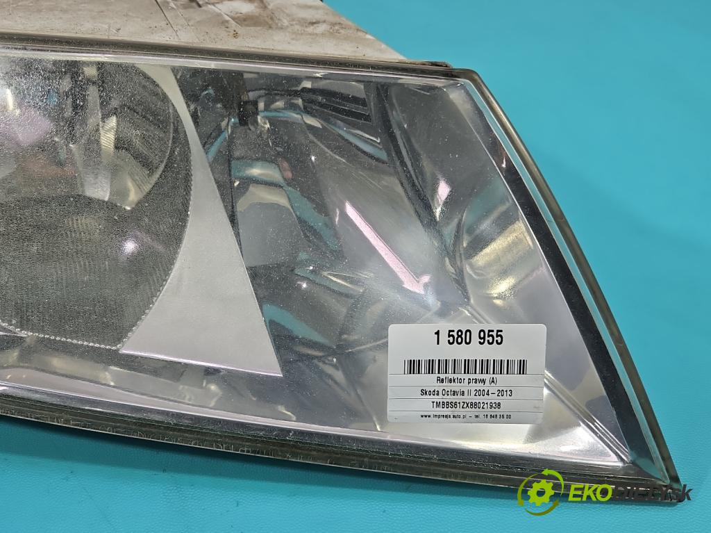 Skoda Octavia II 2004-2013 1.9 tdi 105 HP manual 77 kW 1896 cm3 5- Reflektor: pravý  (Svetlo predné pravé)