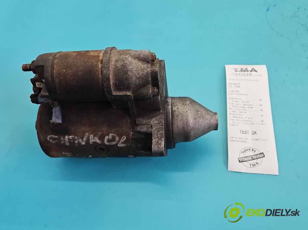 Fiat Cinquecento 0.7 plyn: 30KM manual 22 kW 704 cm3 3- štartér  (Štartér)