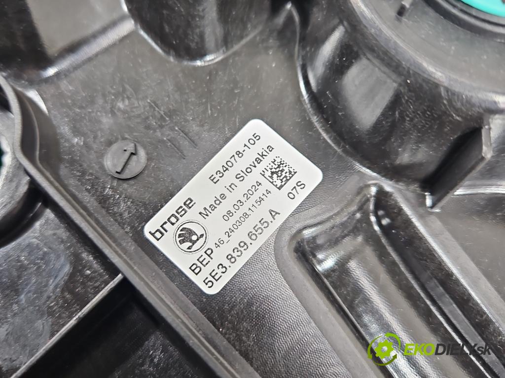 Skoda Octavia IV 2019- 2.0 tdi 116 HP manual 85 kW 1968 cm3 5- mechanizmus okna zadné ľavý 5E3839655A