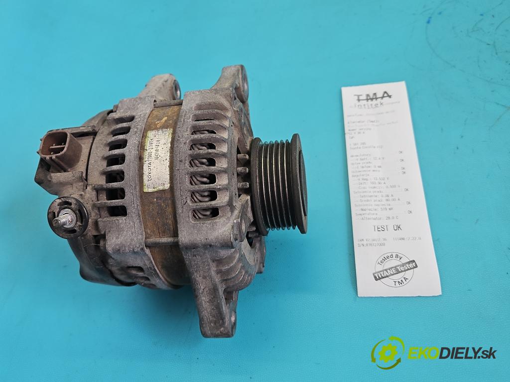 Toyota Corolla E12 2001-2009 1.4 D4D 90 hp manual 66 kW 1364 cm3 5- Alternator 27060-33071 (Alternátor)