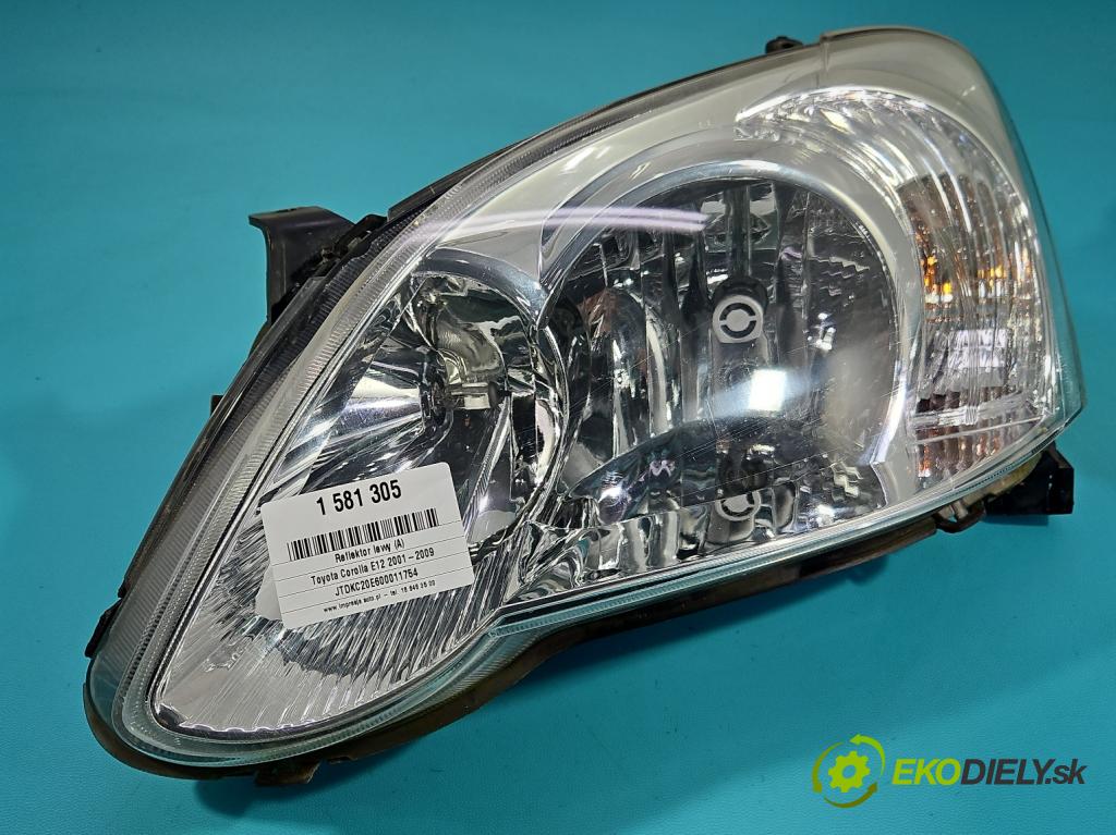 Toyota Corolla E12 2001-2009 1.4 D4D 90 HP manual 66 kW 1364 cm3 5- Reflektor: ľavý  (Kľučka dverí ostatné)