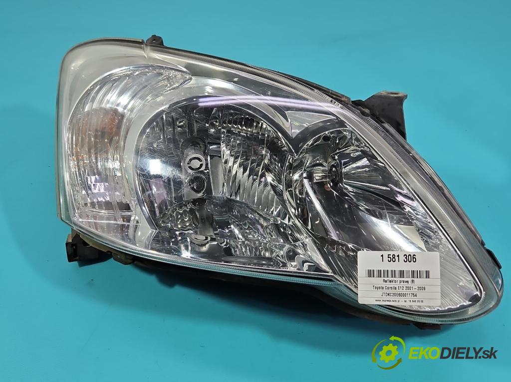Toyota Corolla E12 2001-2009 1.4 D4D 90 hp manual 66 kW 1364 cm3 5- světlo pravý 212-11H6R-LHD (Pravé přední světlo)