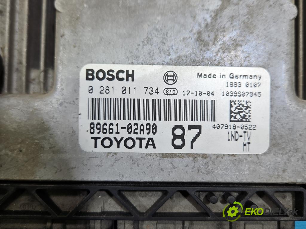Toyota Corolla E12 2001-2009 1.4 D4D 90 HP manual 66 kW 1364 cm3 5- riadiaca jednotka motora 0281011734