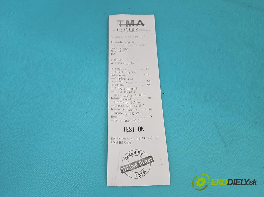 Vw Transporter T4 1990-2003 2.4d 77 HP manual 57 kW 2370 cm3 5- Alternator 028903025S (Alternátor)