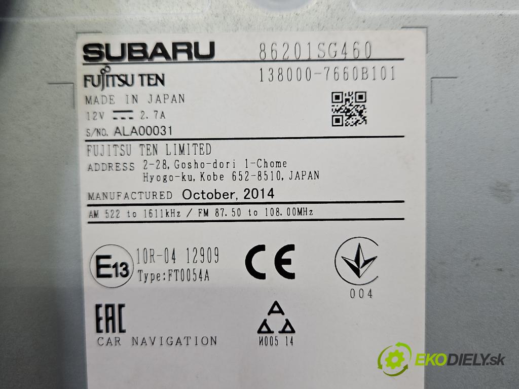 Subaru Forester IV SJ 2012-2018 2.0 BOXER 147 HP automatic 108 kW 1998 cm3 5- Radio originál 86201SG460