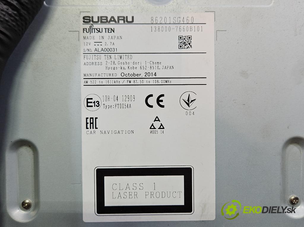 Subaru Forester IV SJ 2012-2018 2.0 BOXER 147 HP automatic 108 kW 1998 cm3 5- Radio originál 86201SG460