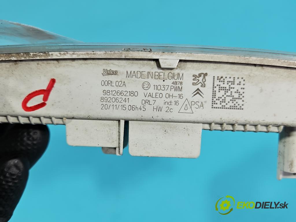 Peugeot 308 II 2013-2021 1.6 hdi 120 HP manual 88 kW 1560 cm3 5- Svetlo: prevádzky pravé 9812662180