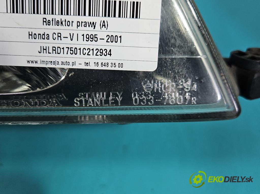 Honda CR-V I 1995-2001 2.0 16V 147 HP manual 108 kW 1973 cm3 5- Reflektor: pravý  (Svetlo predné pravé)