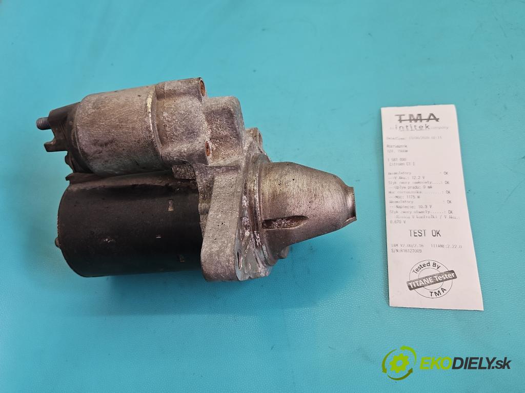 Citroen C1 I 2005-2014 1.0 12V 68 HP manual 50 kW 998 cm3 5- štartér 0001107439 (Štartér)