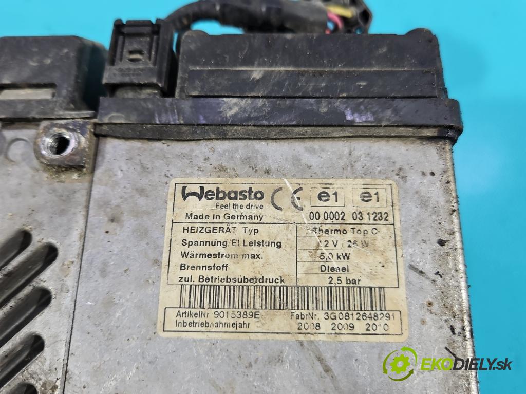 Mazda 6 II GH 2007-2012 2.0 citd 140 HP manual 103 kW 1998 cm3 5- Webasto 9015389E (Webasto (nezávislé kúrenie))