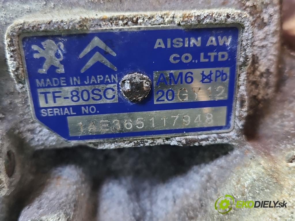 Citroen DS5 2011-2015 2.0 HDI 163 HP automatic 120 kW 1997 cm3 5- prevodovka stupeň,rýchlosť automat 20GY12