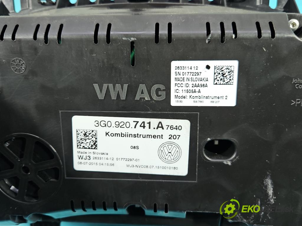 Vw Passat B8 2014 - 2.0 TDI 150 HP automatic 110 kW 1968 cm3 5- prístrojovka/ budíky 3G0920741A (Prístrojová doska)