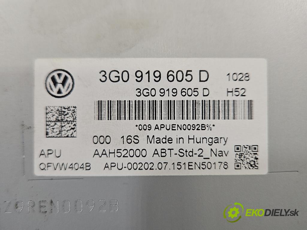 Vw Passat B8 2014- 2.0 TDI 150 HP automatic 110 kW 1968 cm3 5- Radio originál 3G0919605D