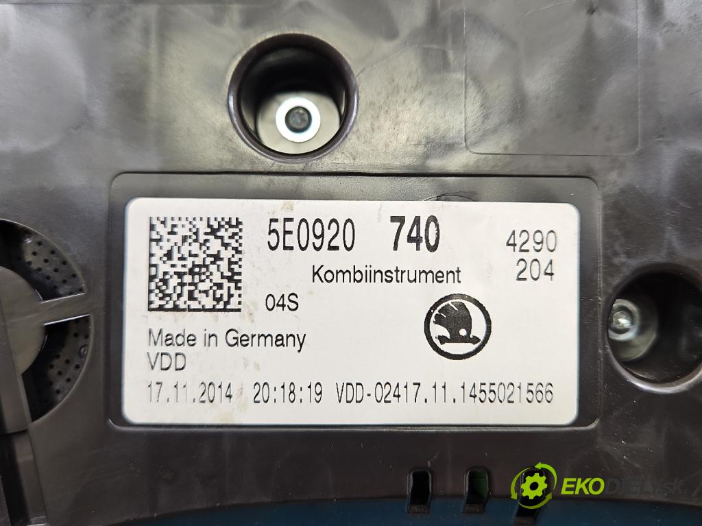 Skoda Octavia III 2013- 1.4 tsi 140 HP manual 103 kW 1395 cm3 5- prístrojovka/ budíky 5E0920740 (Prístrojová doska)