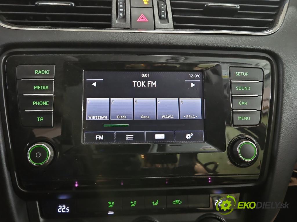 Skoda Octavia III 2013- 1.4 tsi 140 hp manual 103 kW 1395 cm3 5- Radio továrna: 5E0919605