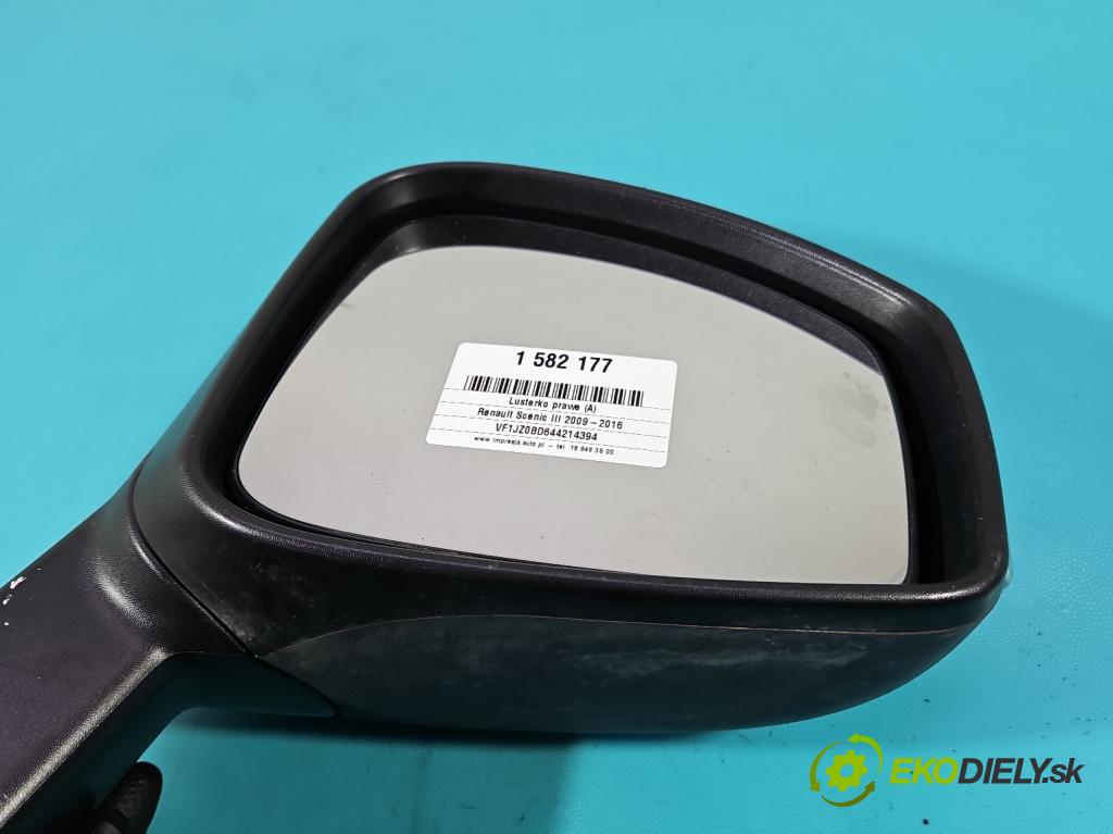 Renault Scenic III 2009-2016 1.5 dci 106 hp manual 78 kW 1461 cm3 5- zpětné zrcátko pravé  (Klika dveří ostatní)