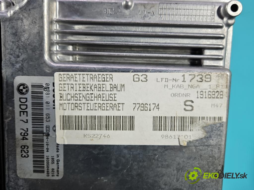 Bmw 3 E46 1998-2007 2.0d 116 HP manual 85 kW 1995 cm3 3- riadiaca jednotka motora 0281011653