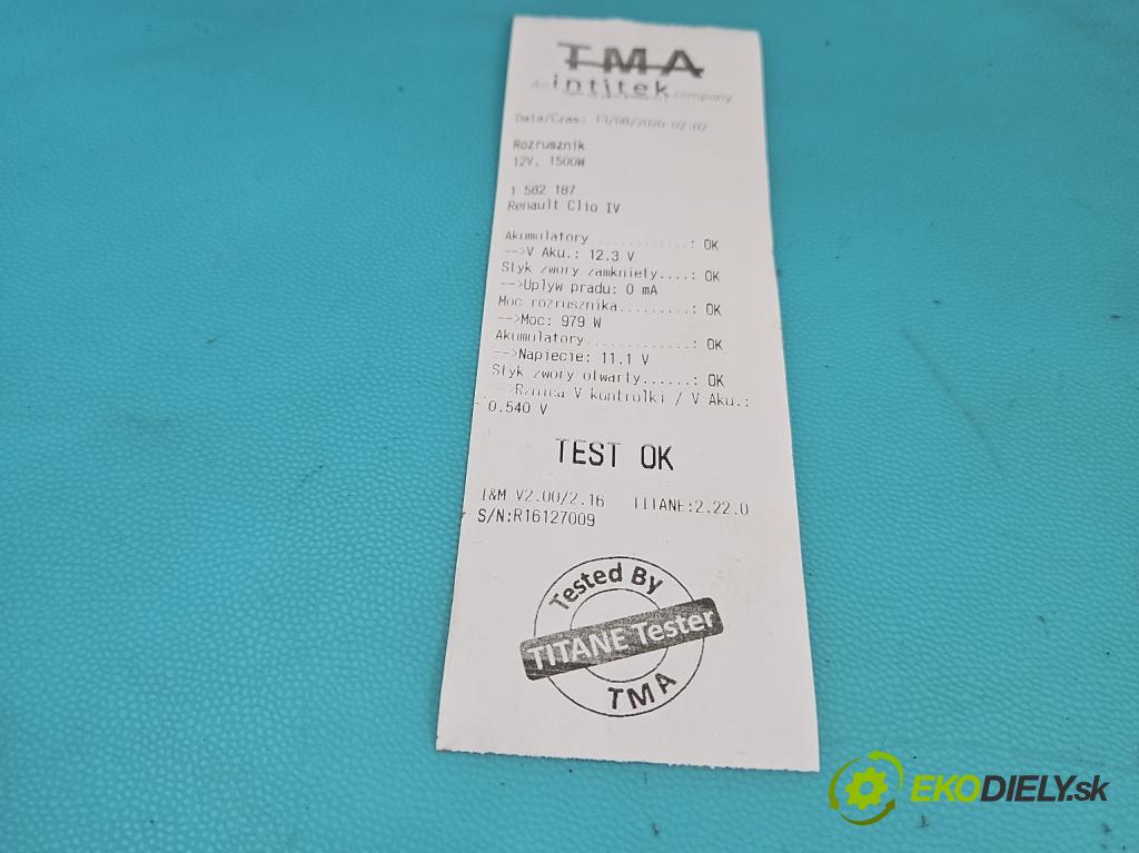 Renault Clio IV 2012-2020 1.2 16V 73 HP manual 54 kW 1149 cm3 5- štartér 8200369521 (Štartér)