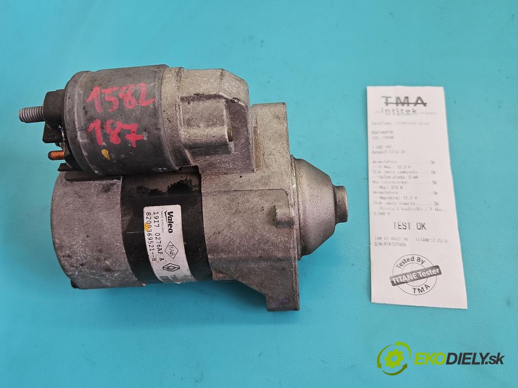 Renault Clio IV 2012-2020 1.2 16V 73 HP manual 54 kW 1149 cm3 5- štartér 8200369521 (Štartér)