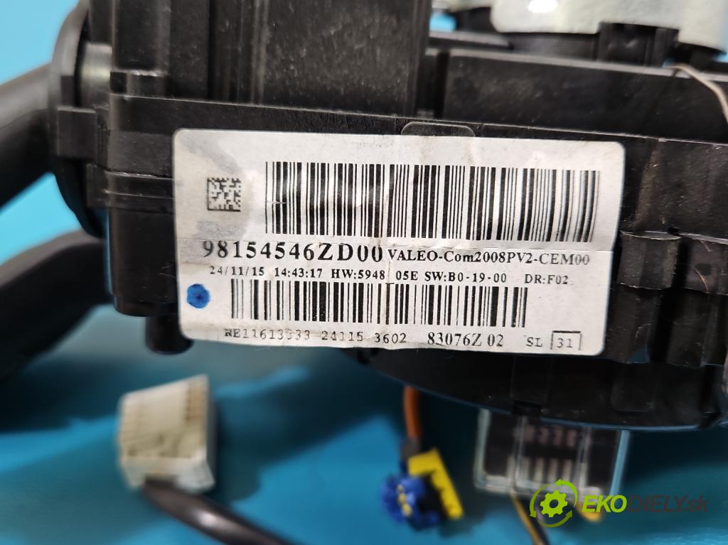 Peugeot 308 II 2013-2021 1.6 hdi 120 HP manual 88 kW 1560 cm3 5- prepínač komplex: 98154546ZD (Prepínacie páčky pod volantom)