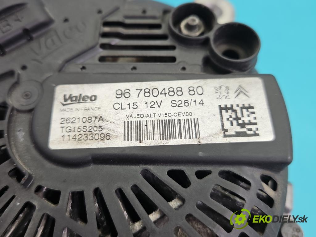 Citroen DS5 2011-2015 2.0 HDI 163 HP automatic 120 kW 1997 cm3 5- Alternator 9678048880 (Alternátor)