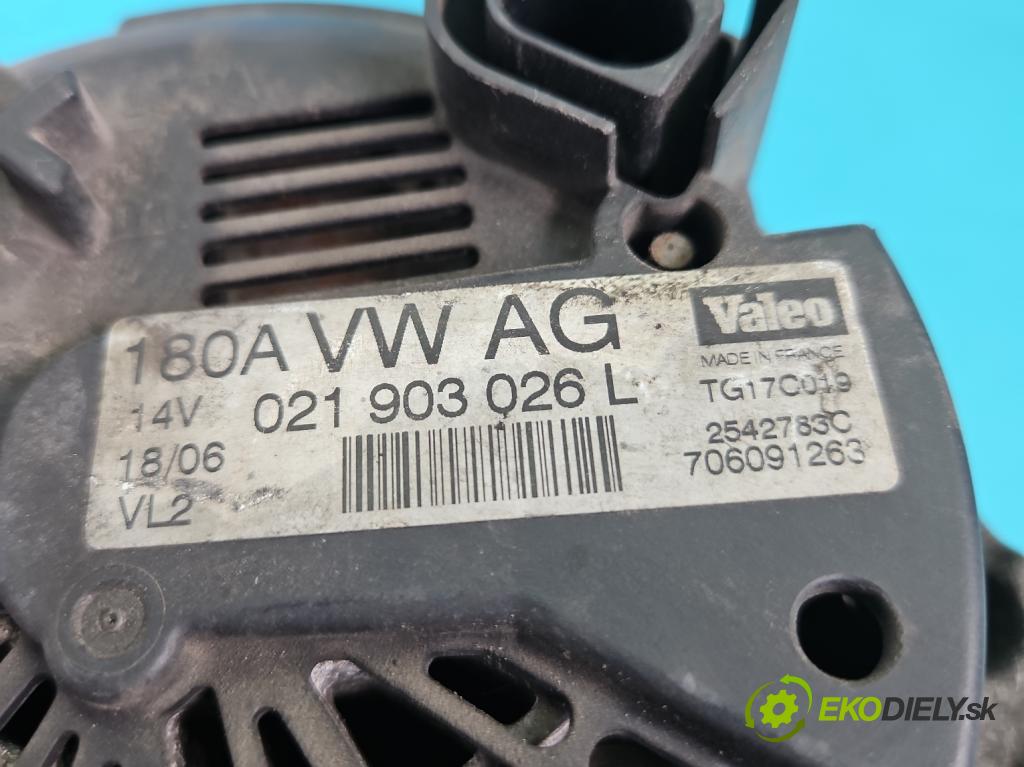 Vw Passat B6 2005-2010 2.0 tdi 136 HP manual 100 kW 1968 cm3 5- Alternator 021903026L (Alternátor)
