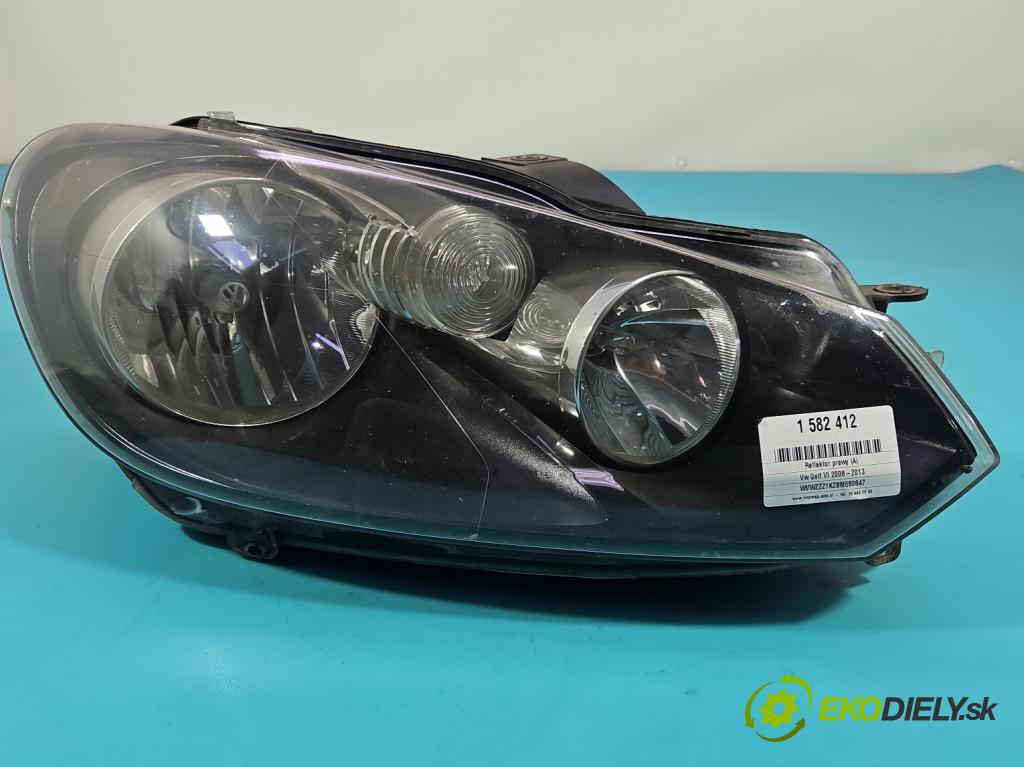 Vw Golf VI 2008-2013 1.6 tdi CAY 105 HP manual 77 kW 1598 cm3 5- Reflektor: pravý  (Svetlo predné pravé)