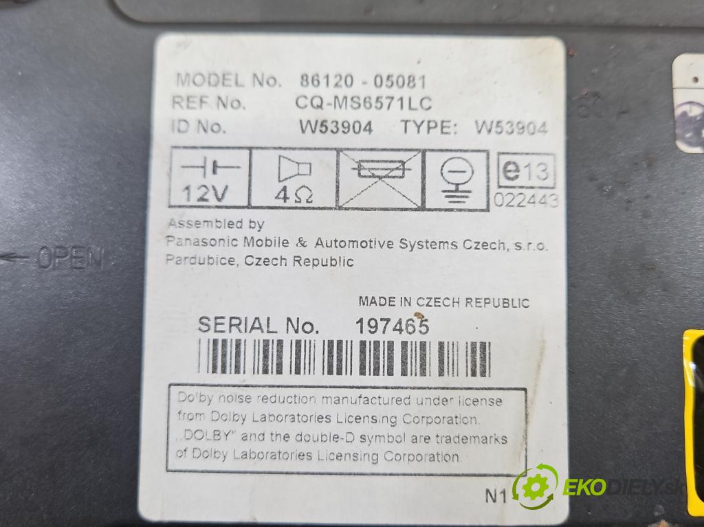 Toyota Avensis II T25 2003-2008 2.2 D-CAT 177 HP manual 130 kW 2231 cm3 5- Radio originál 86120-05081