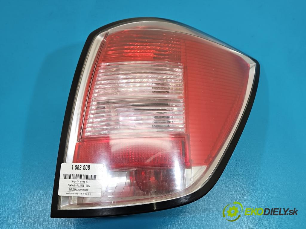 Opel Astra III 2004-2014 1.3 cdti 90 HP manual 66 kW 1248 cm3 5- svetlo / reflektor zadné pravé 13223674 (Kľučka dverí ostatné)