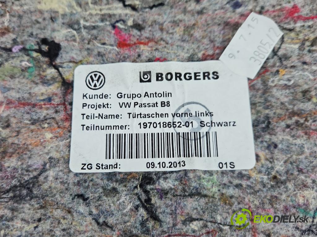 Vw Passat B8 2014 - 2.0 TDI 150 HP automatic 110 kW 1968 cm3 5- Čalounictví: dvere predné ľavé