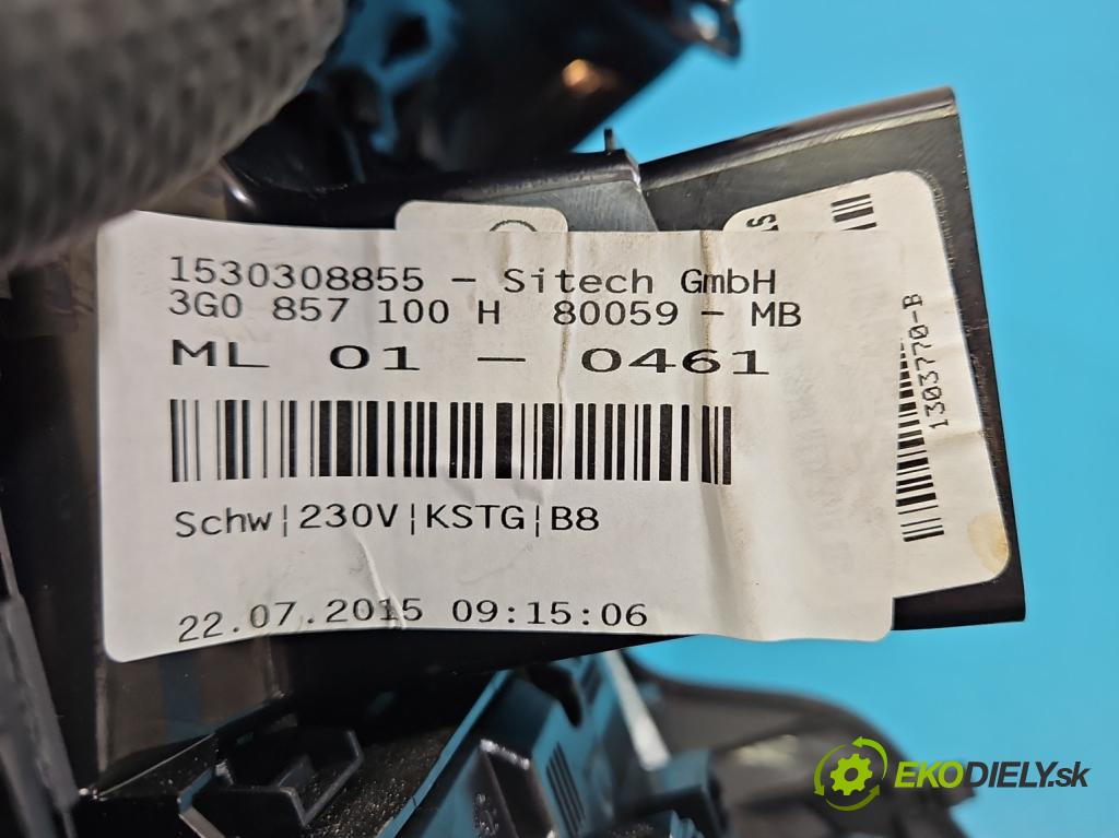 Vw Passat B8 2014 - 2.0 TDI 150 hp automatic 110 kW 1968 cm3 5- Mřížka: topení 3G0907049D