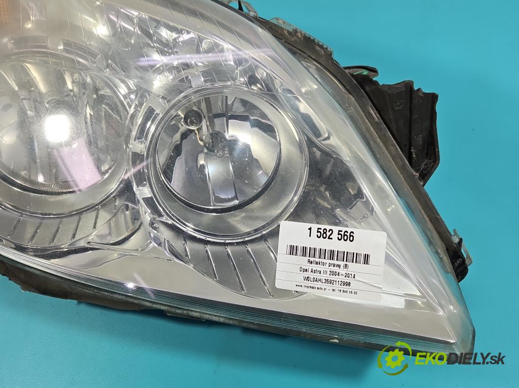 Opel Astra III 2004-2014 1.3 cdti 90 HP manual 66 kW 1248 cm3 5- Reflektor: pravý  (Svetlo predné pravé)