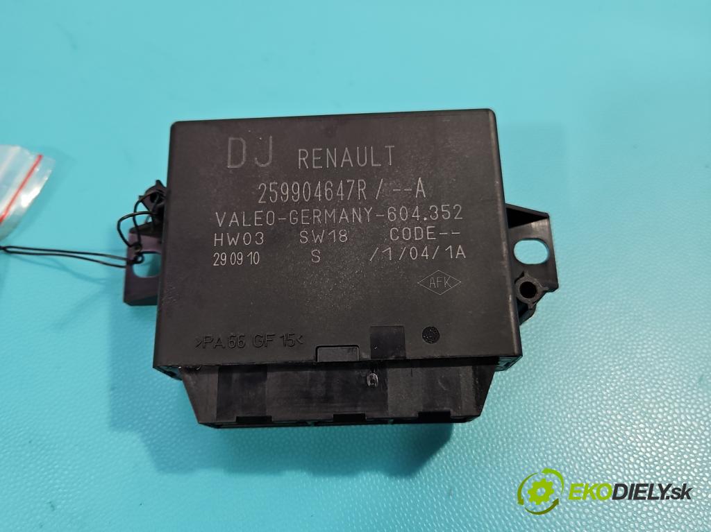 Renault Scenic III 2009-2016 1.5 dci 106 HP manual 78 kW 1461 cm3 5- riadiaca jednotka parkovaní: 259904647R