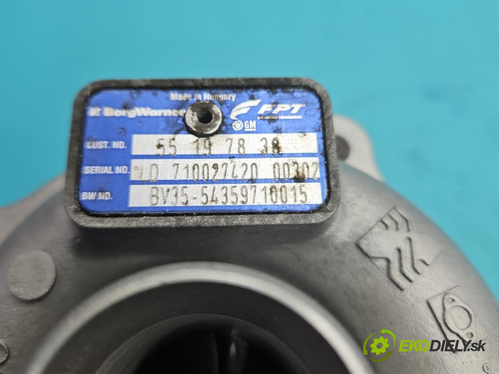 Opel Astra III 2004-2014 1.3 cdti 90 HP manual 66 kW 1248 cm3 5- turbodúchadlo, turbo repasovaná BV35-54359710015