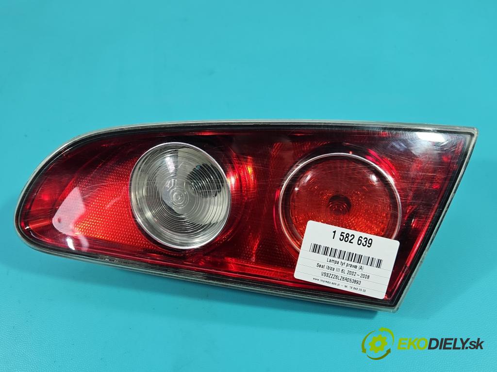 Seat Ibiza III 6L 2002-2008 1.4 16V 75 HP manual 55 kW 1390 cm3 5- svetlo / reflektor zadné pravé 6L6945094F (Kľučka dverí ostatné)