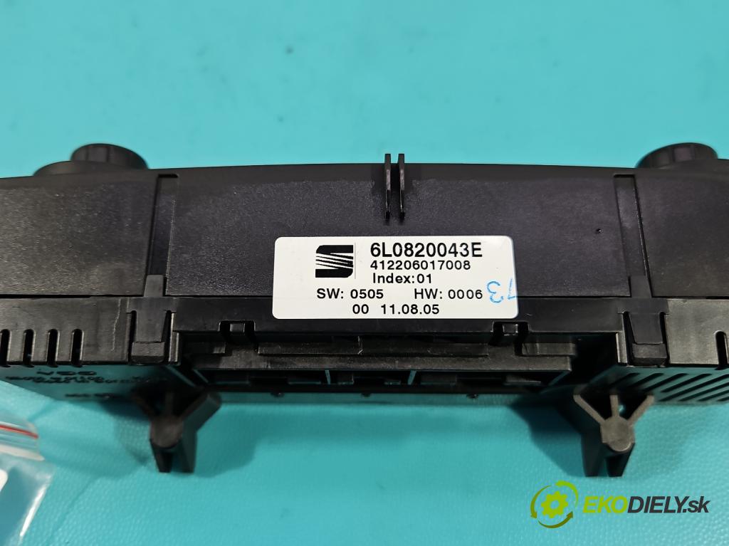 Seat Ibiza III 6L 2002-2008 1.4 16V 75 HP manual 55 kW 1390 cm3 5- panel kúrenia 6L0820043E