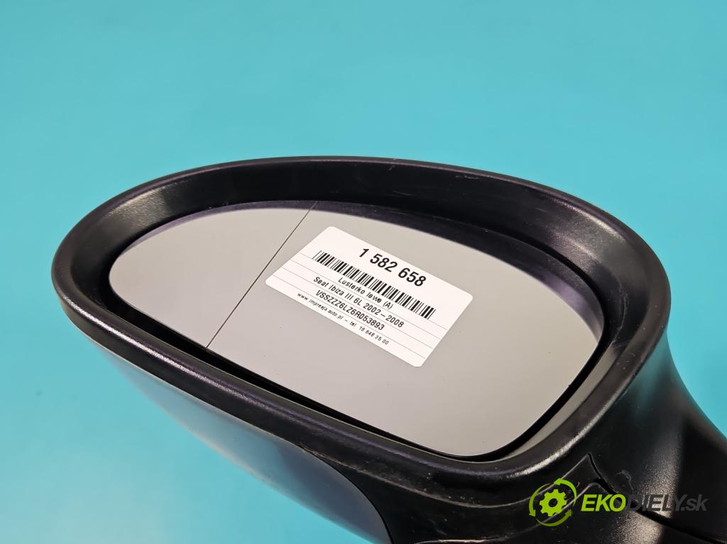 Seat Ibiza III 6L 2002-2008 1.4 16V 75 HP manual 55 kW 1390 cm3 5- zrkadlo ľavé  (Kľučka dverí ostatné)