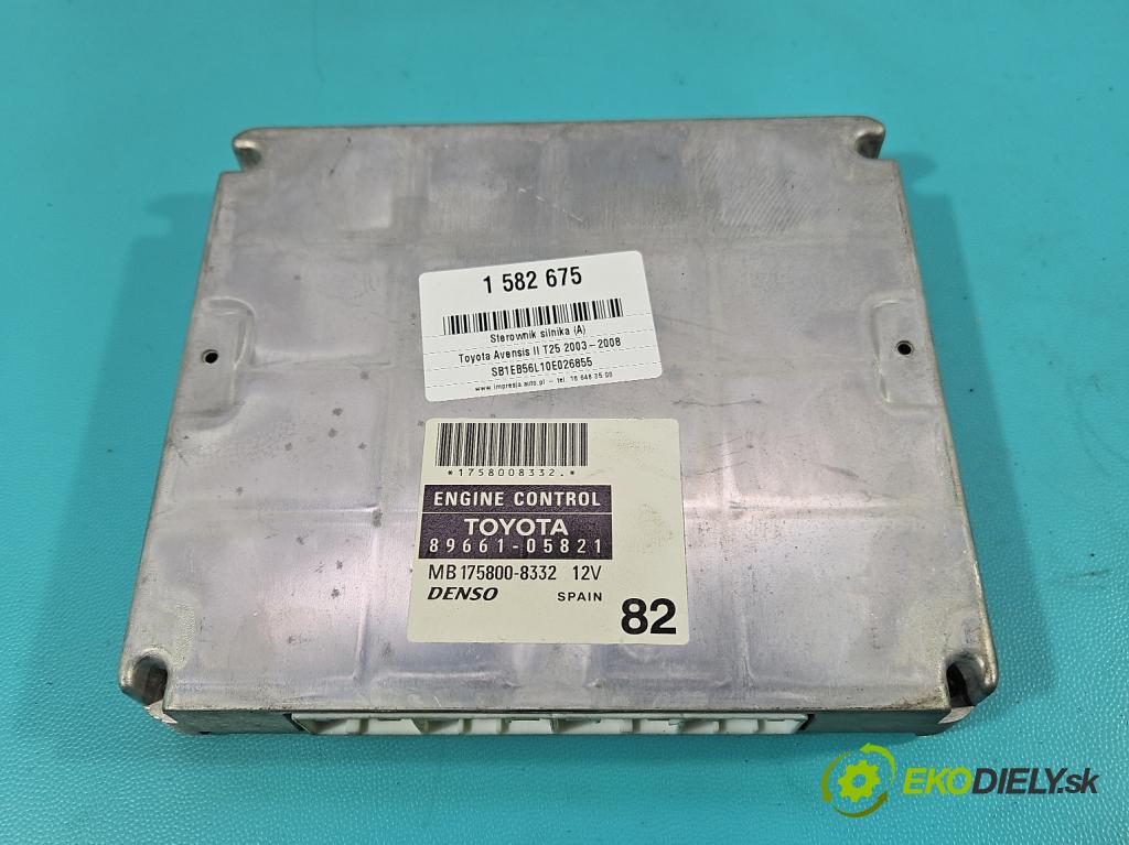 Toyota Avensis II T25 2003-2008 2.2 D-CAT 177 HP manual 130 kW 2231 cm3 5- riadiaca jednotka motora 89661-05821