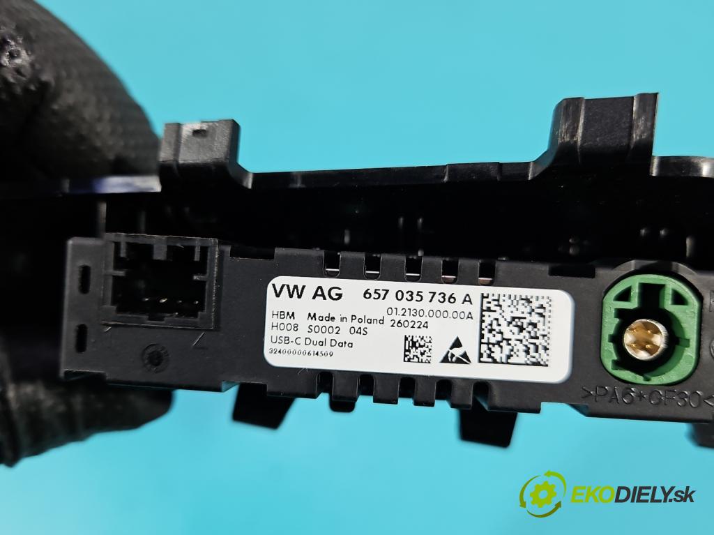 Skoda Octavia IV 2019- 2.0 tdi 116 HP manual 85 kW 1968 cm3 5- zásuvka USB 657035736A