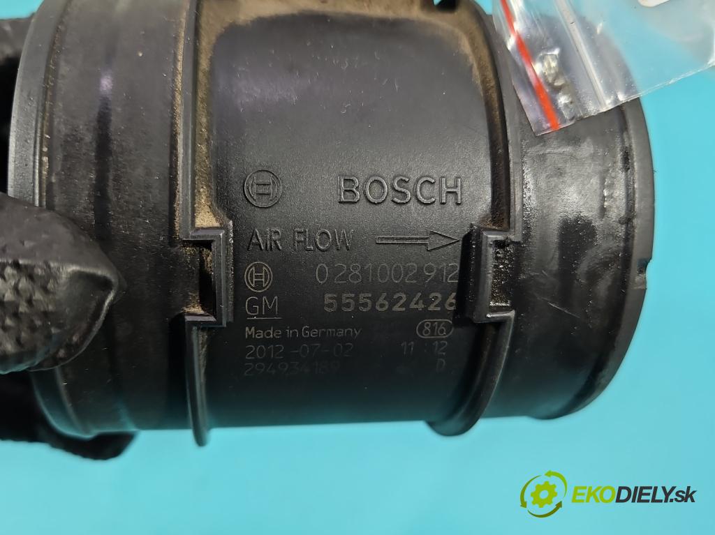 Opel Insignia A 2008-2017 2.0 cdti 131 HP automatic 96 kW 1956 cm3 5- průtokoměr: 0281002912 (Váha vzduchu)