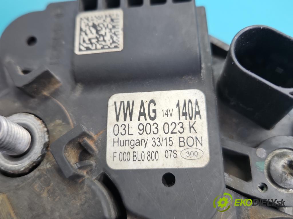 Seat Leon III 2012-2020 2.0 tdi 150 HP manual 110 kW 1968 cm3 5- Alternator 03L903023K (Alternátor)