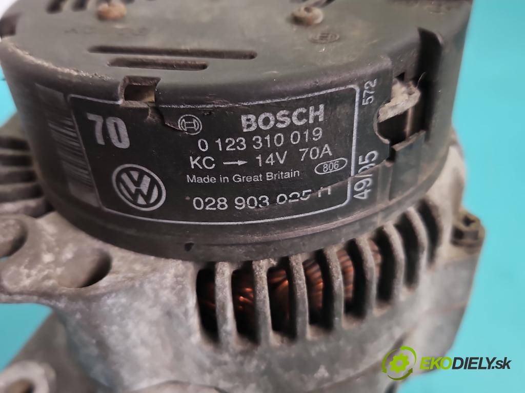 Vw Golf III 1991-1998 1.9 tdi 90 HP manual 66 kW 1896 cm3 5- Alternator 0123310019 (Alternátor)