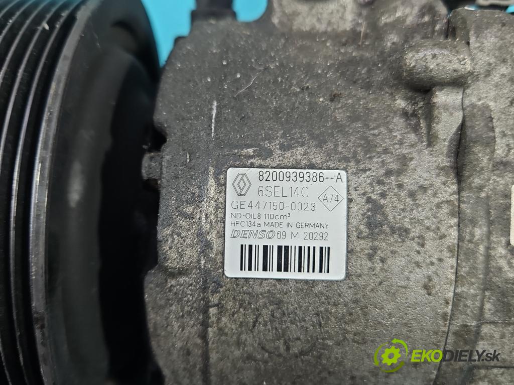 Renault Scenic III 2009-2016 1.5 dci 106 HP manual 78 kW 1461 cm3 5- Kompresor: klimatizácie 8200939386A (Kompresor klimatizácie)