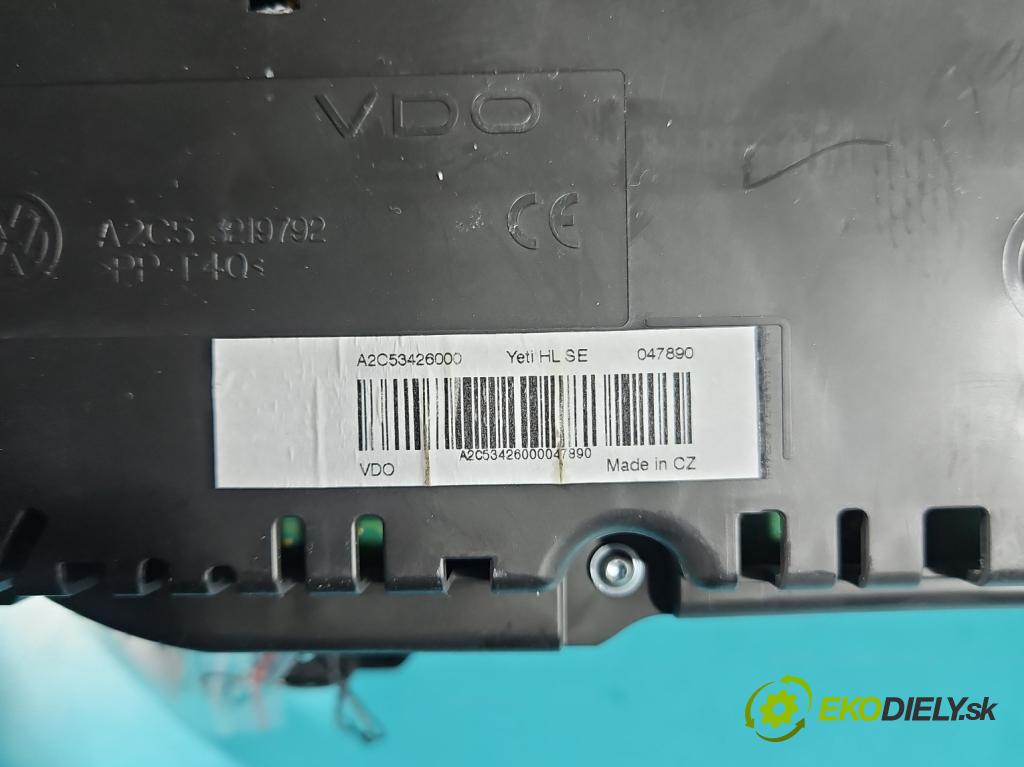 Skoda Yeti 2009-2017 2.0d 170 HP manual 125 kW 1968 cm3 5- prístrojovka/ budíky 5L0920840K (Prístrojová doska)