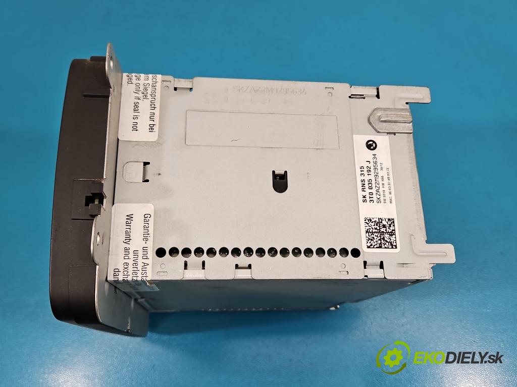 Skoda Yeti 2009-2017 2.0d 170 HP manual 125 kW 1968 cm3 5- Radio originál 3T0035192J