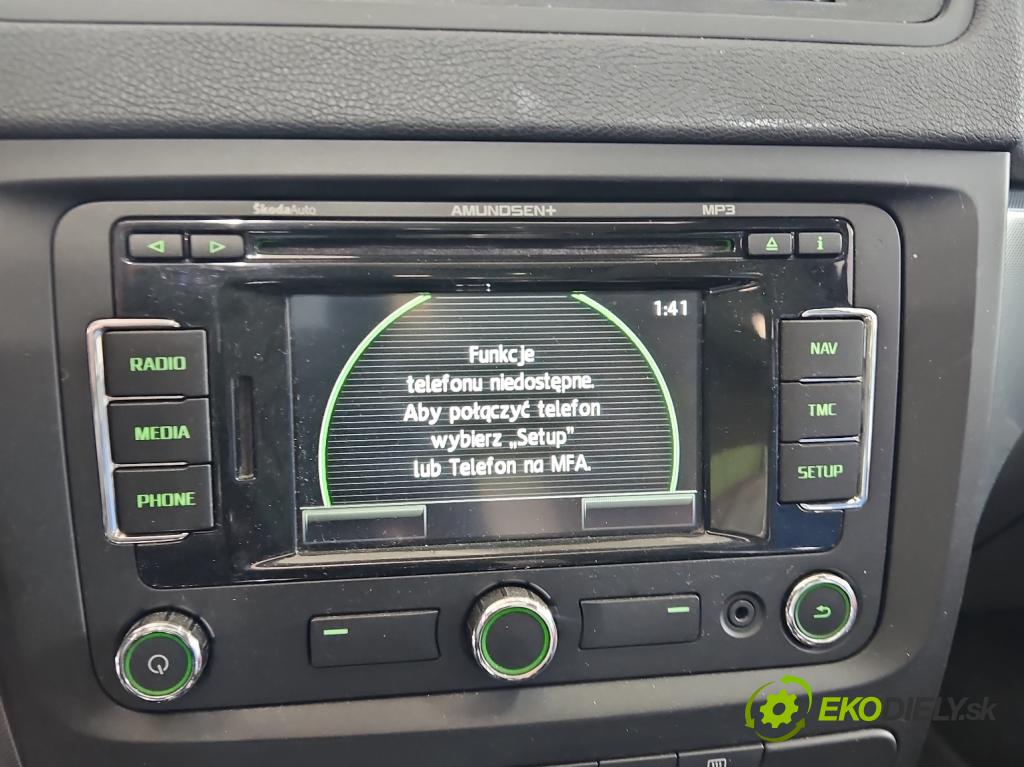 Skoda Yeti 2009-2017 2.0d 170 HP manual 125 kW 1968 cm3 5- Radio originál 3T0035192J