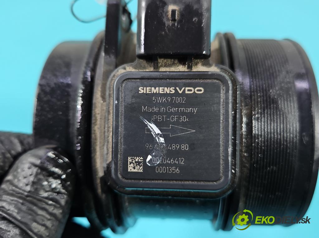 Peugeot 807 2002-2014 2.0 hdi 136 HP manual 100 kW 1997 cm3 5- průtokoměr: 5WK97002 (Váha vzduchu)