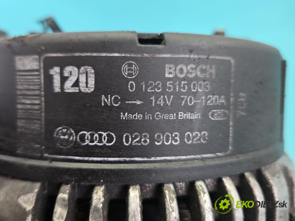 Vw Passat B5 1995-2005 1.9 tdi 110 HP manual 81 kW 1896 cm3 4- Alternator 0123515003 (Alternátor)