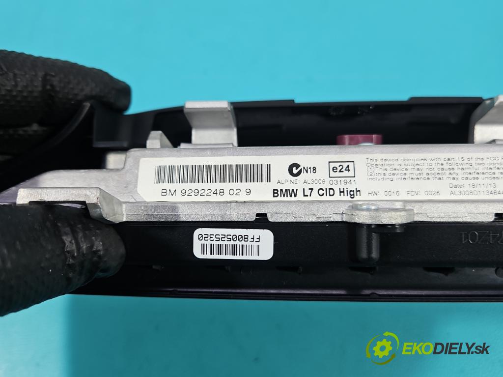 Bmw 3 F30 2011-2018 2.0d 184 hp automatic 135 kW 1995 cm3 5- displej 9292248 (Přístrojová deska)