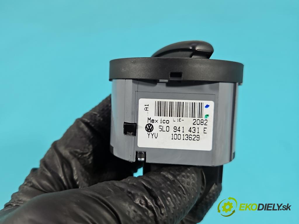 Skoda Yeti 2009-2017 2.0d 170 HP manual 125 kW 1968 cm3 5- prepínač světla: na doska: 5L0941431E
